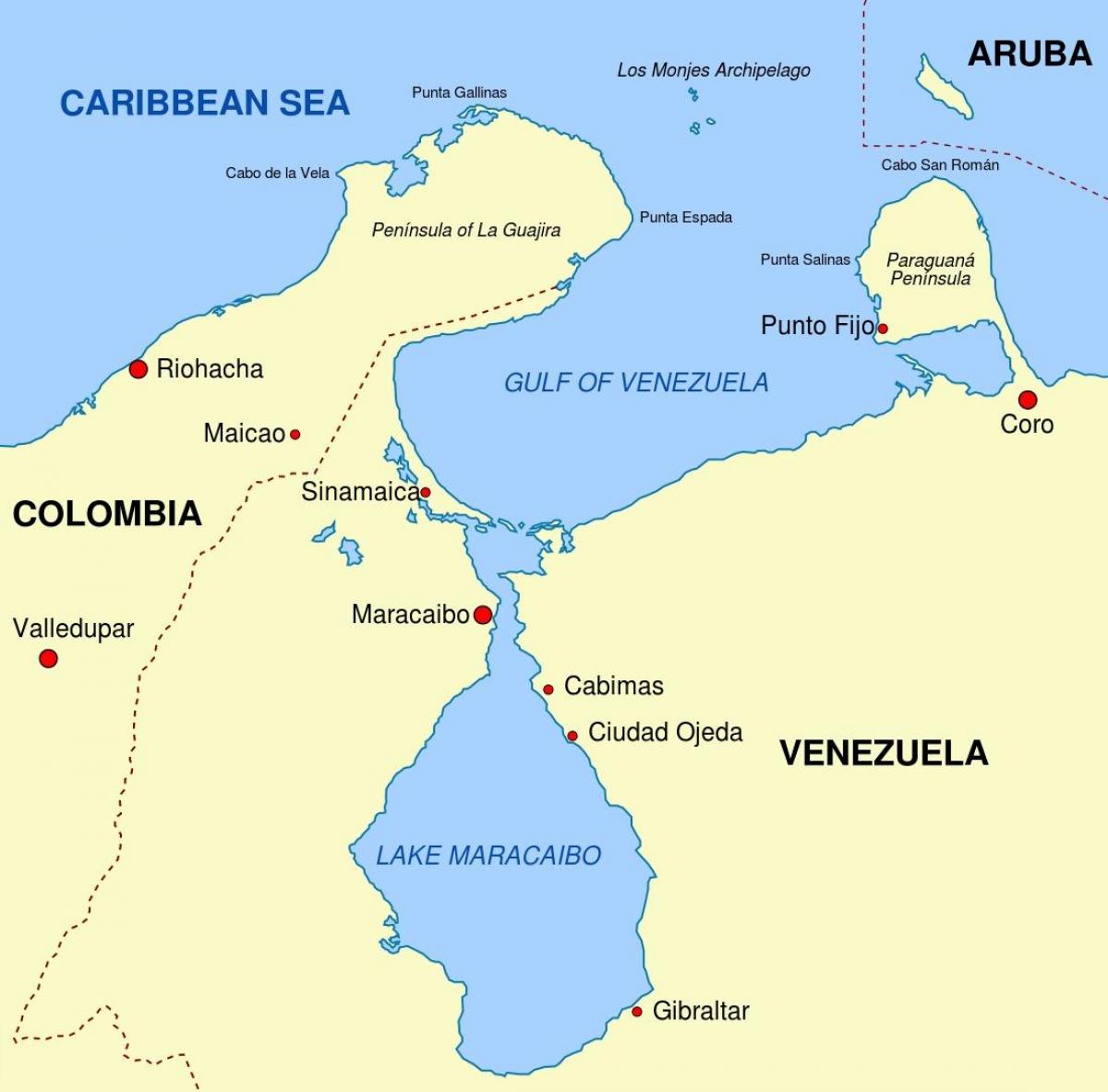 térkép-öböl venezuela
