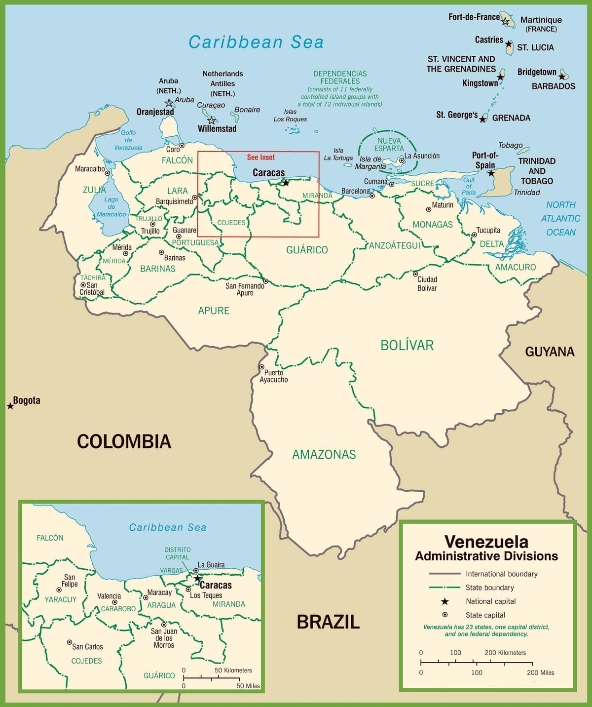 térkép venezuelai politikai