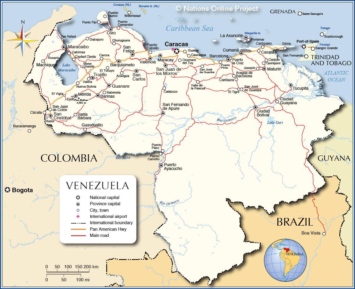 részletes térkép venezuela