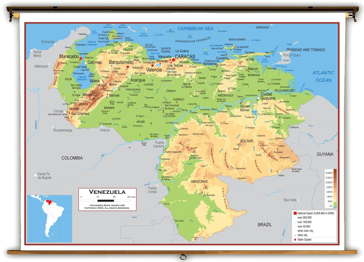 térkép venezuela magasság