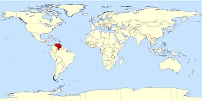 Venezuela helyen világ térkép