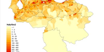 Venezuela népsűrűség térkép